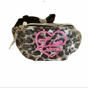 Justice Live sequin cheetah belt bag funny pack sequin multicolored